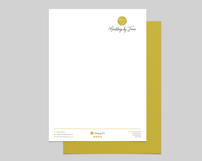 Weddings by Fiona Logo Branding and Letterhead